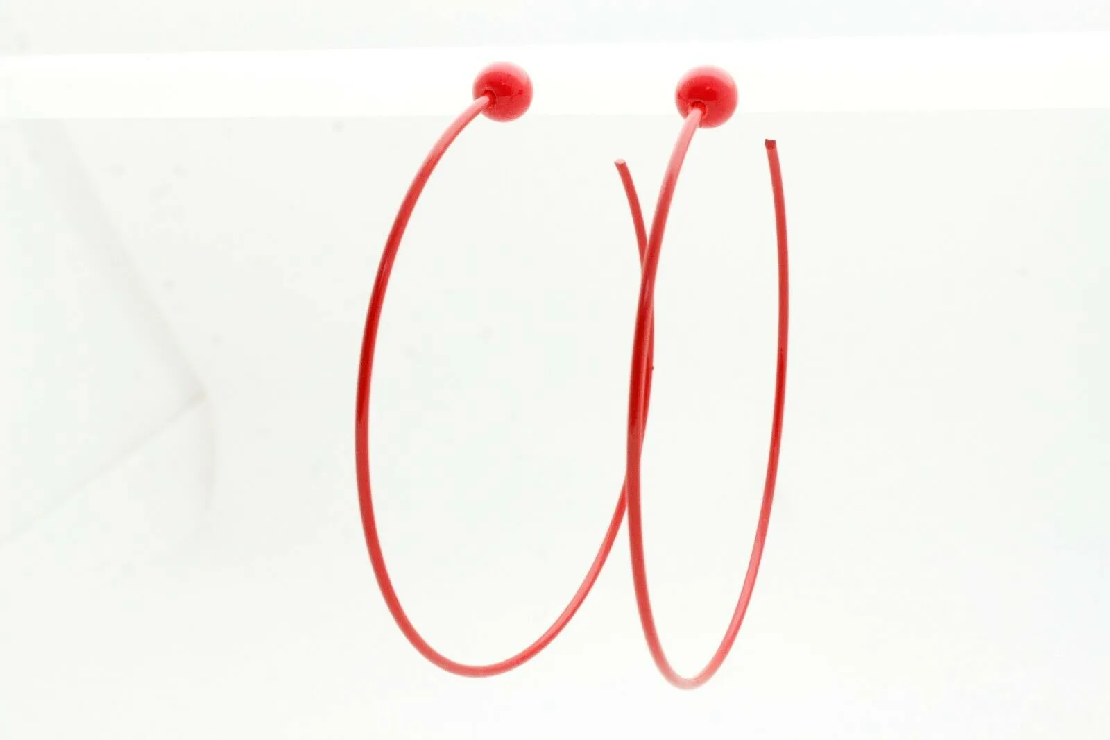 Fun Jewelry Earrings Set Huge Hoop Red Color Metal Sexy Party Club