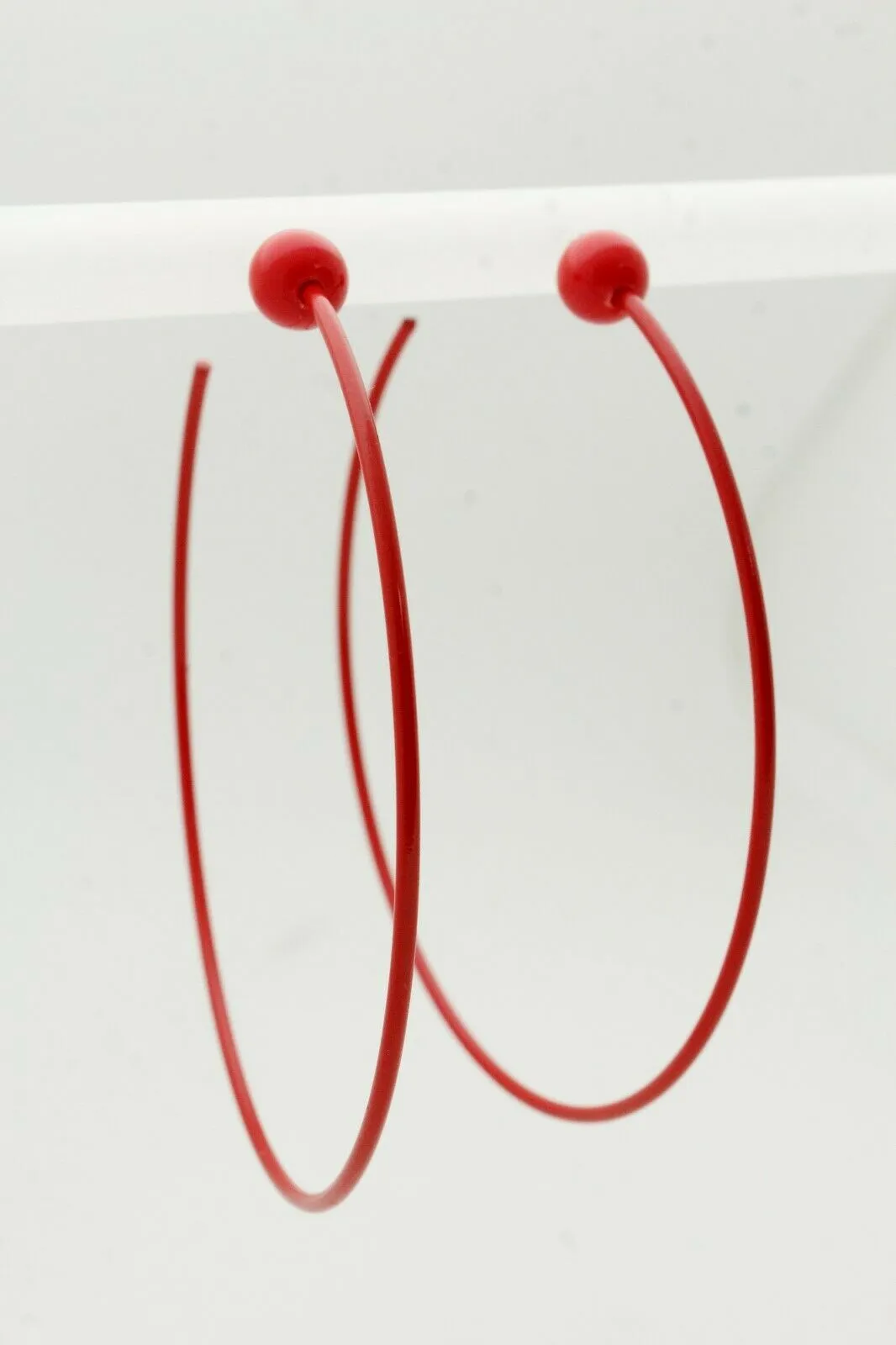 Fun Jewelry Earrings Set Huge Hoop Red Color Metal Sexy Party Club