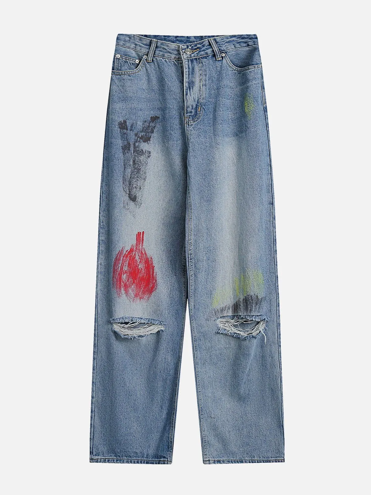 Graffiti Distressed Jeans