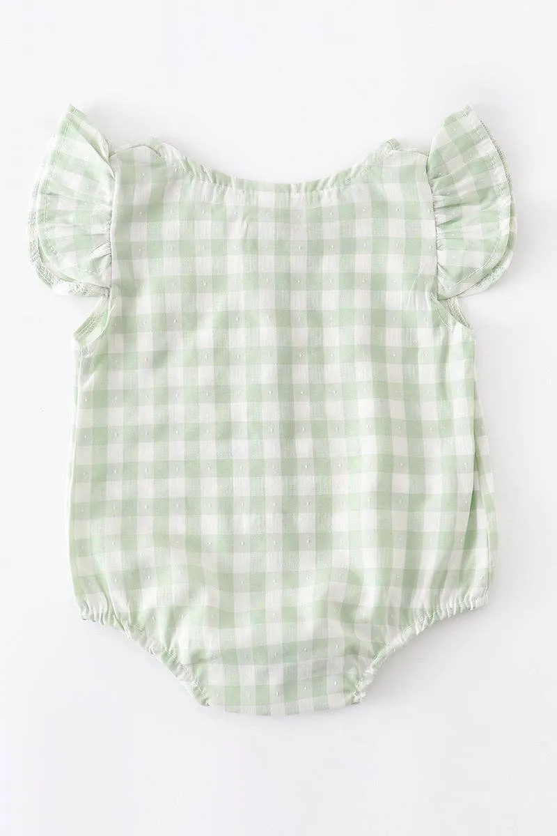 Green Plaid Romper