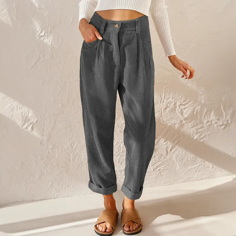 Ivyshape | Casual Corduroy Pants