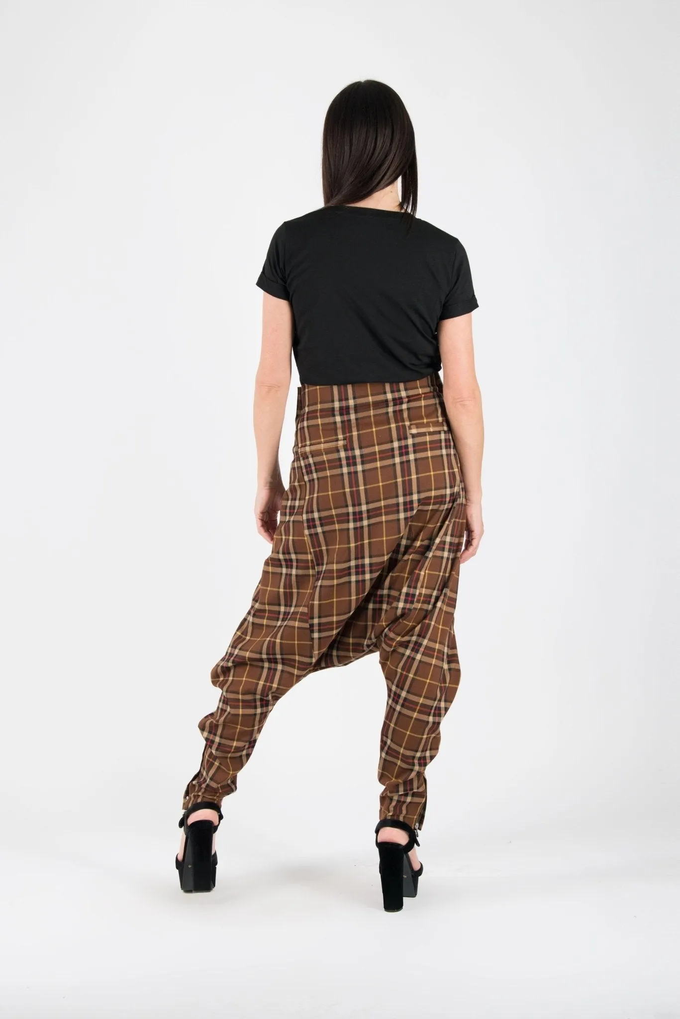 JASMINE Check Drop Crotch Pants