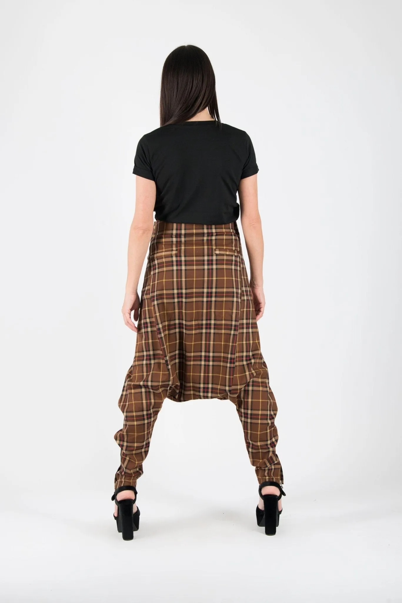 JASMINE Check Drop Crotch Pants