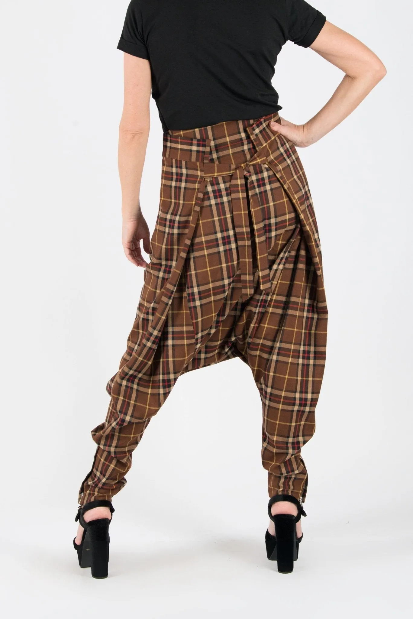 JASMINE Check Drop Crotch Pants