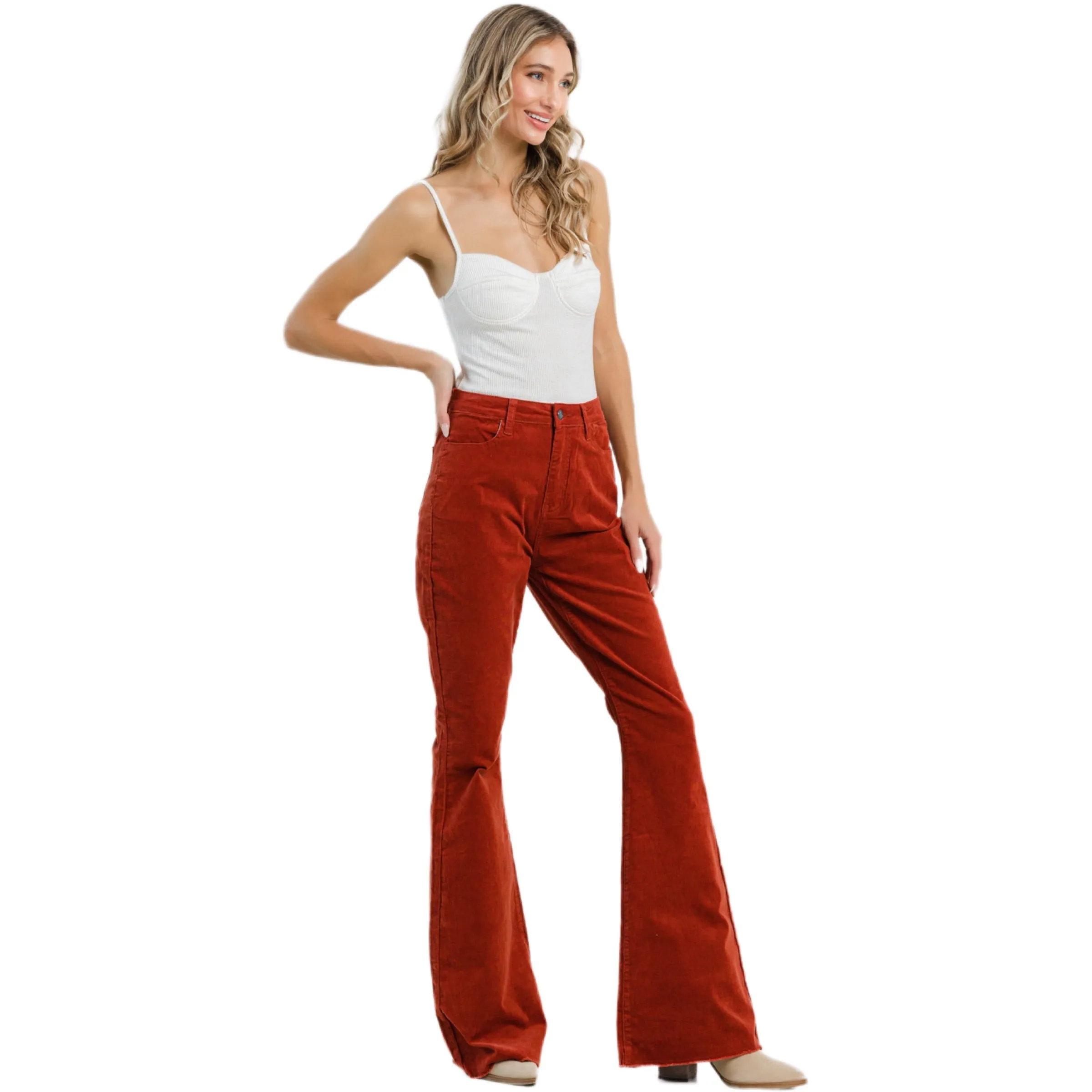 Jelly Jeans Red Rust Corduroy Flare  Size 1, 3, 5, 7, 9, 11, 13