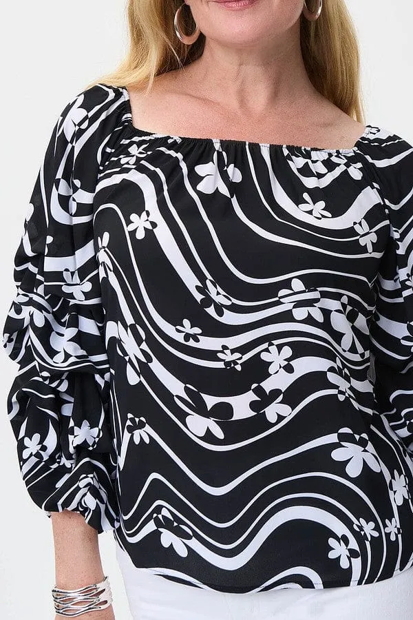 Joseph Ribkoff Wave Print Top  231234 T