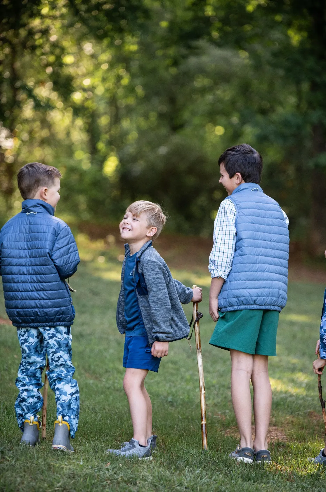 Kid's Puffer Vest in Bluefin Blue with Bigeye Tuna Print Liner