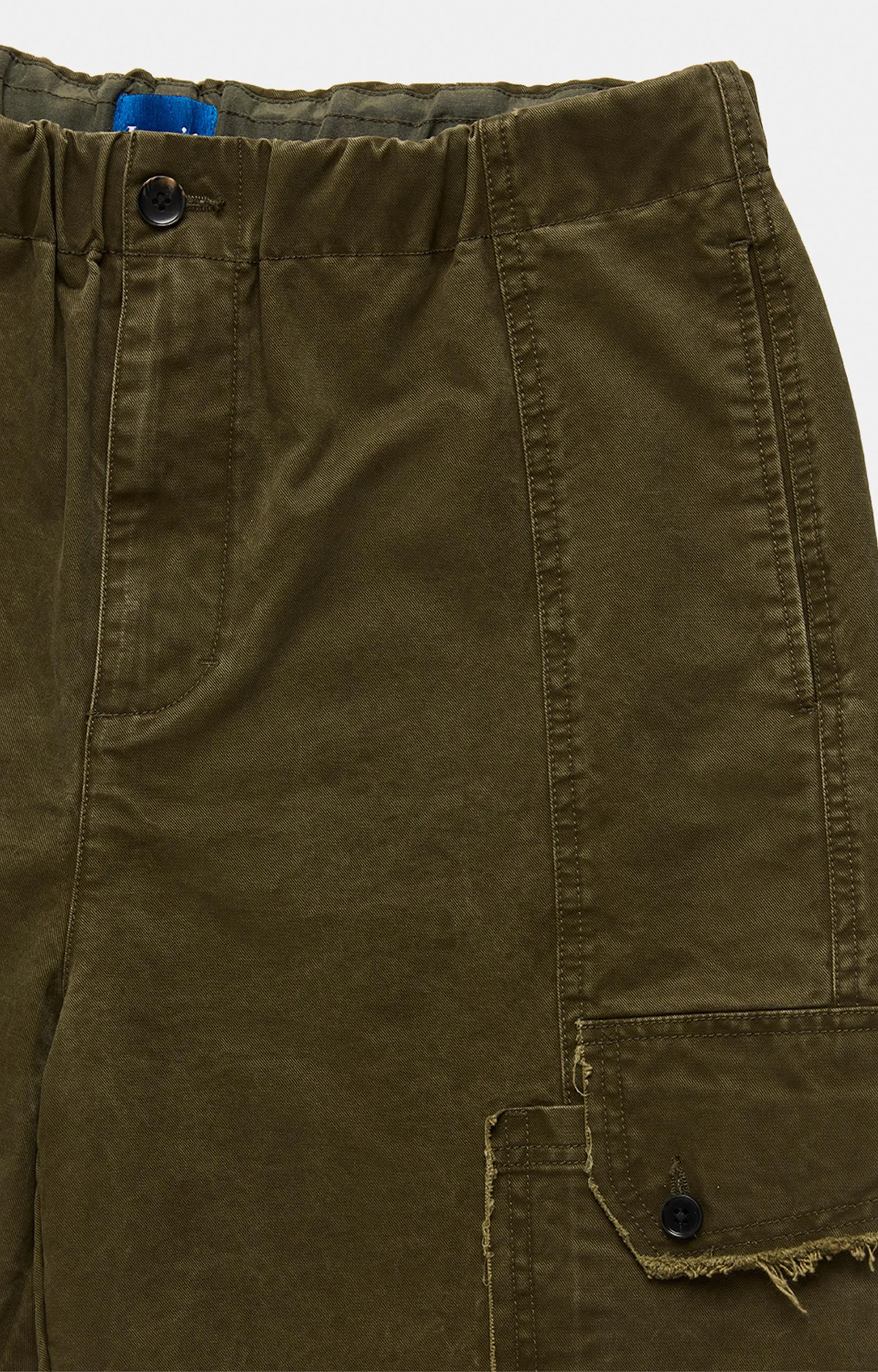 Larriet Frayed Cargo Short, Olive