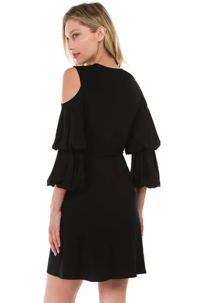 LEILANI WRAP DRESS (Black)- VD2193