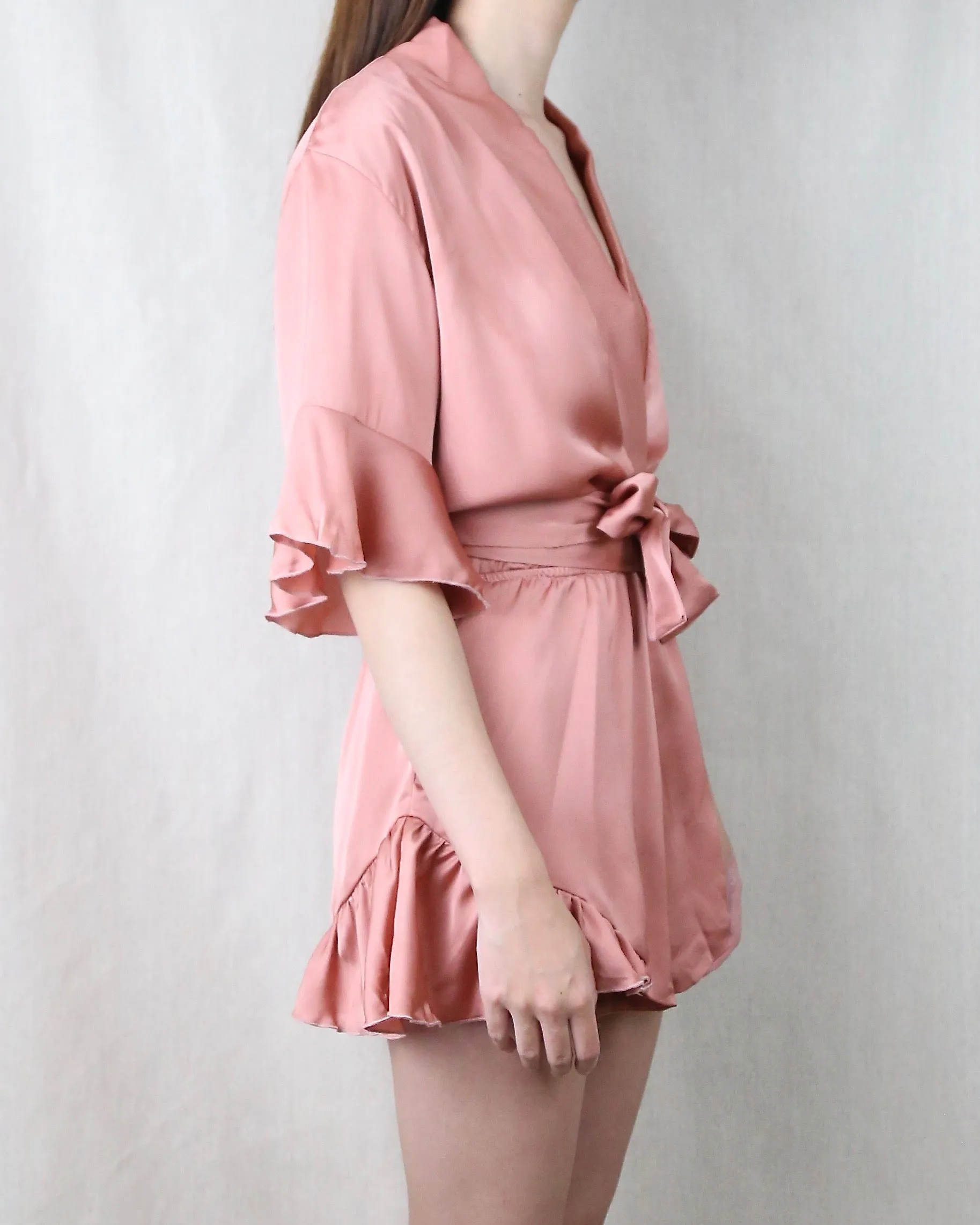 Lioness - Meet Me in Como Silky Romper in Dark Blush