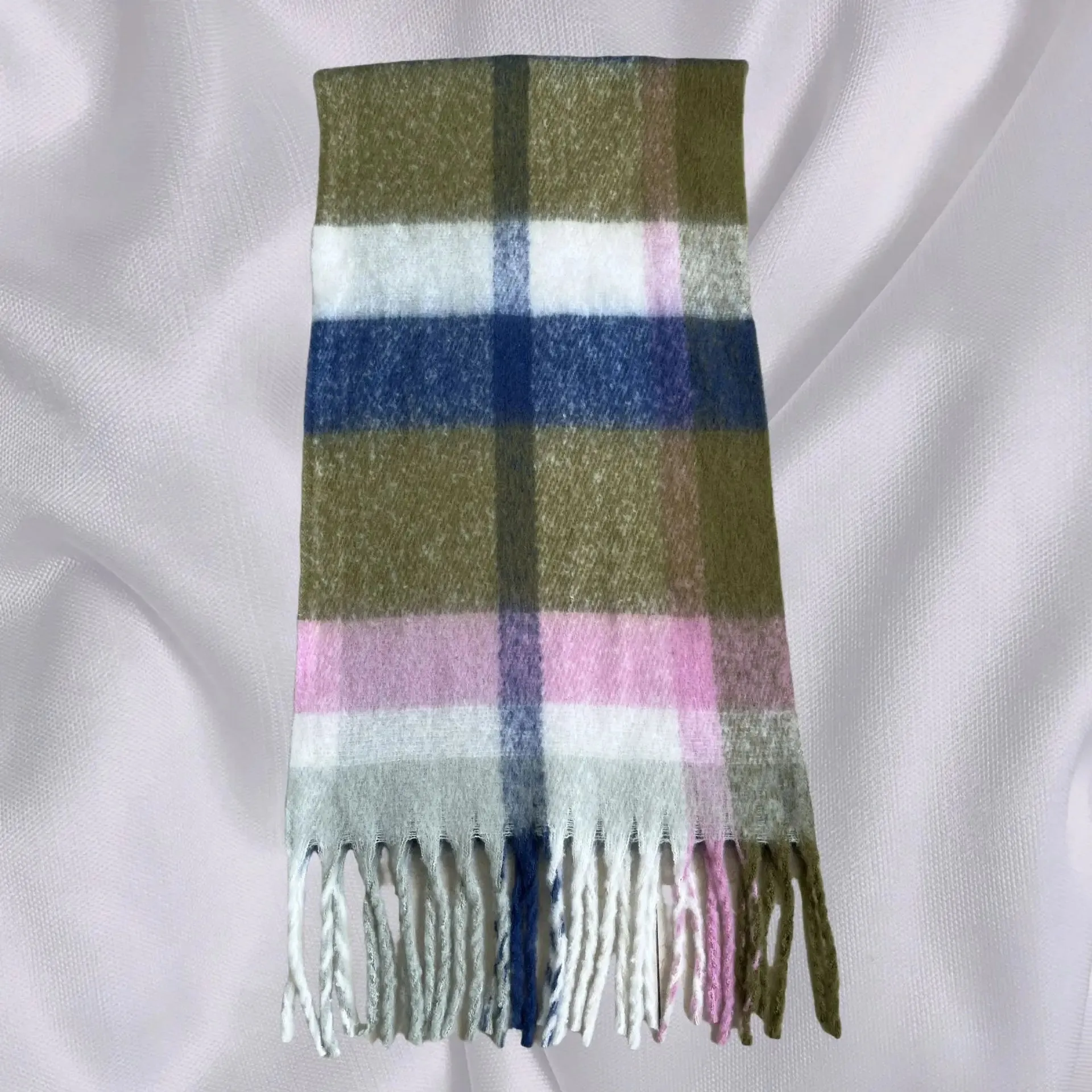 Long Shawl Thickened Warm Scarf Women Fashion Elegant Minimalist Plaid Scarf