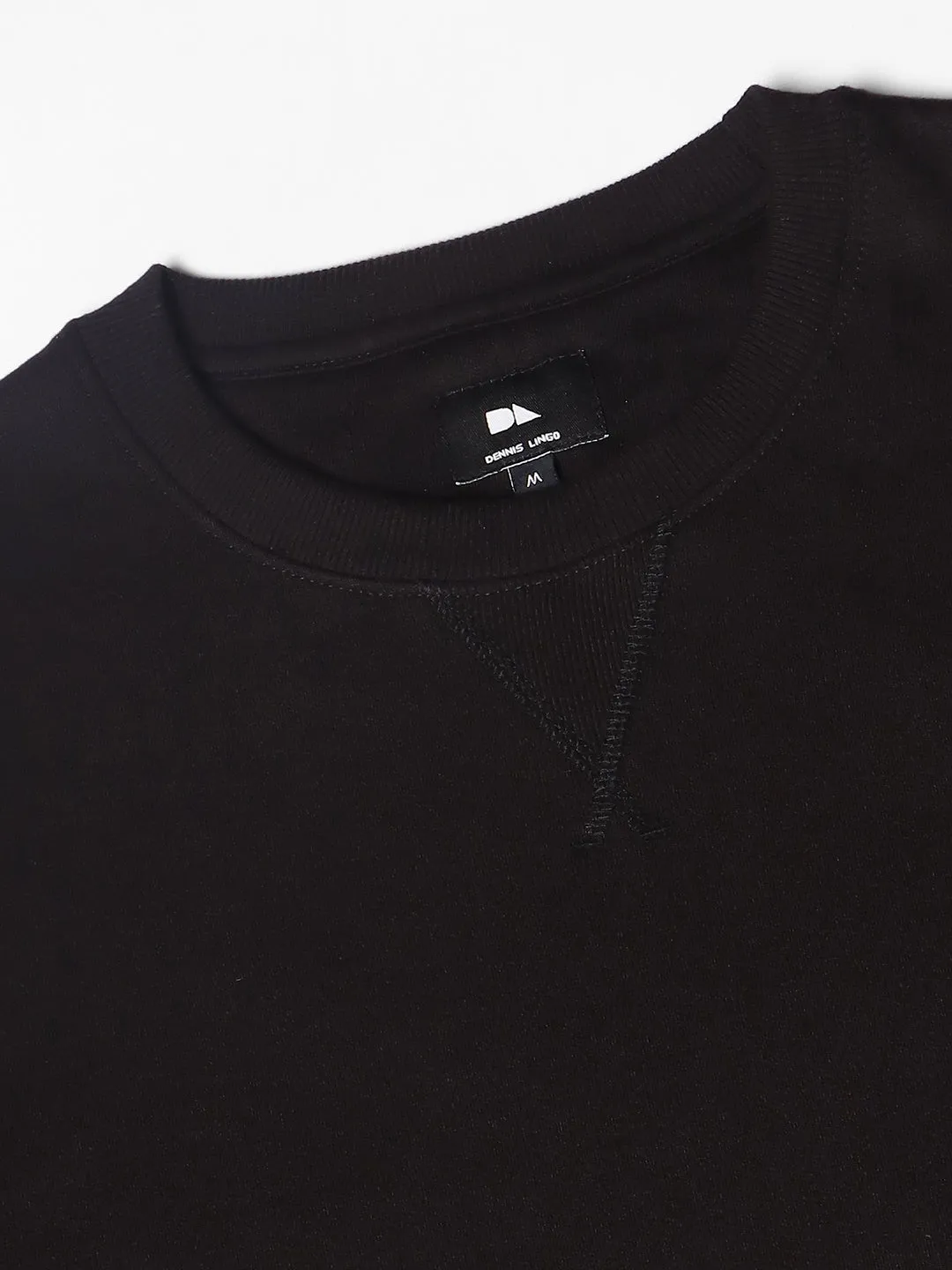 Men's Mock Neck Relaxed Fit Solid Black Sweatshirt