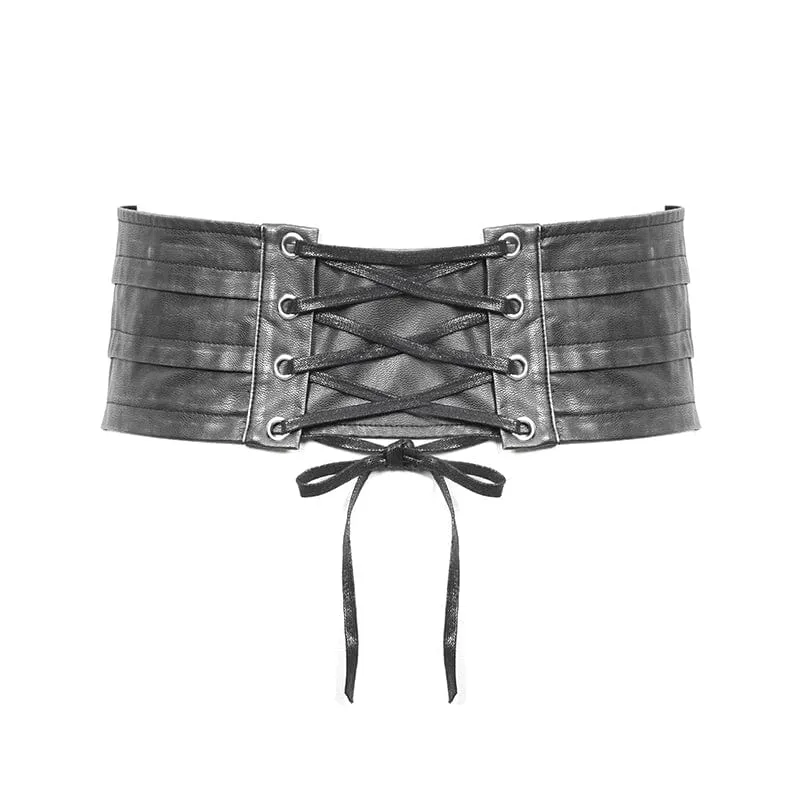 Men's Punk Faux Leather Rivers Belt