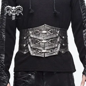 Men's Punk Faux Leather Rivers Belt