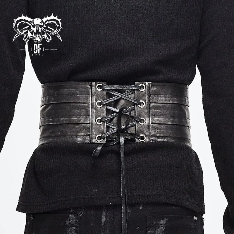 Men's Punk Faux Leather Rivers Belt