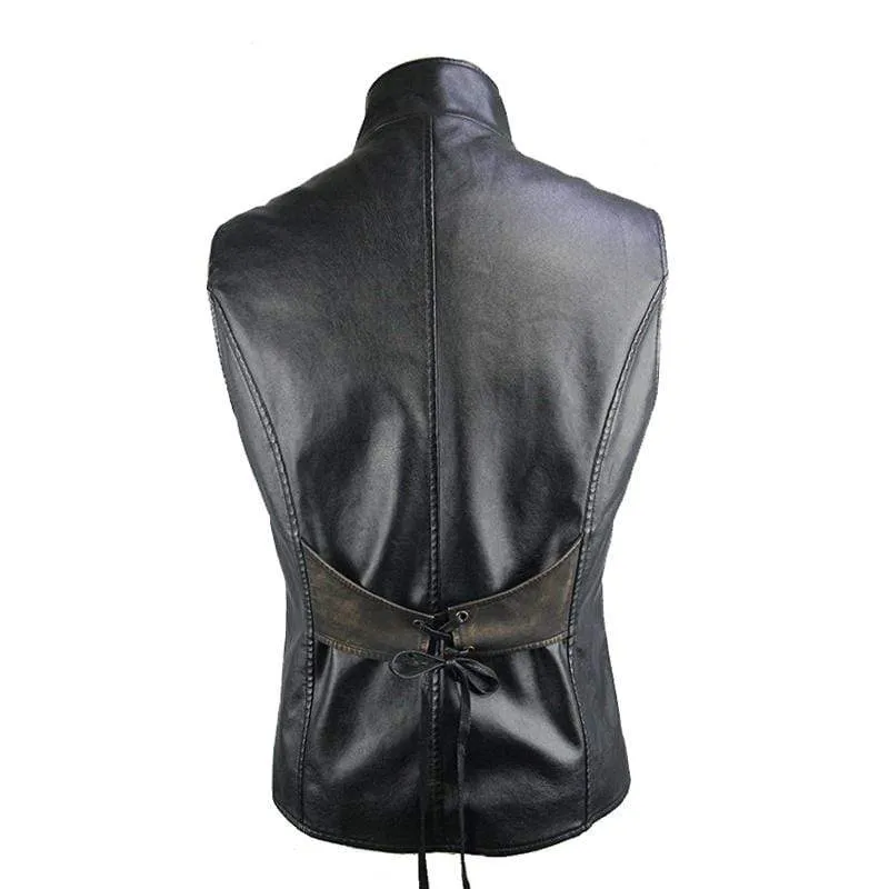 Men's Punk Faux Leather Waistcoat