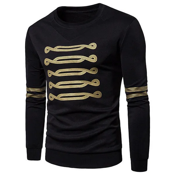 Mens Stripe Printed Casual Sweatshirt