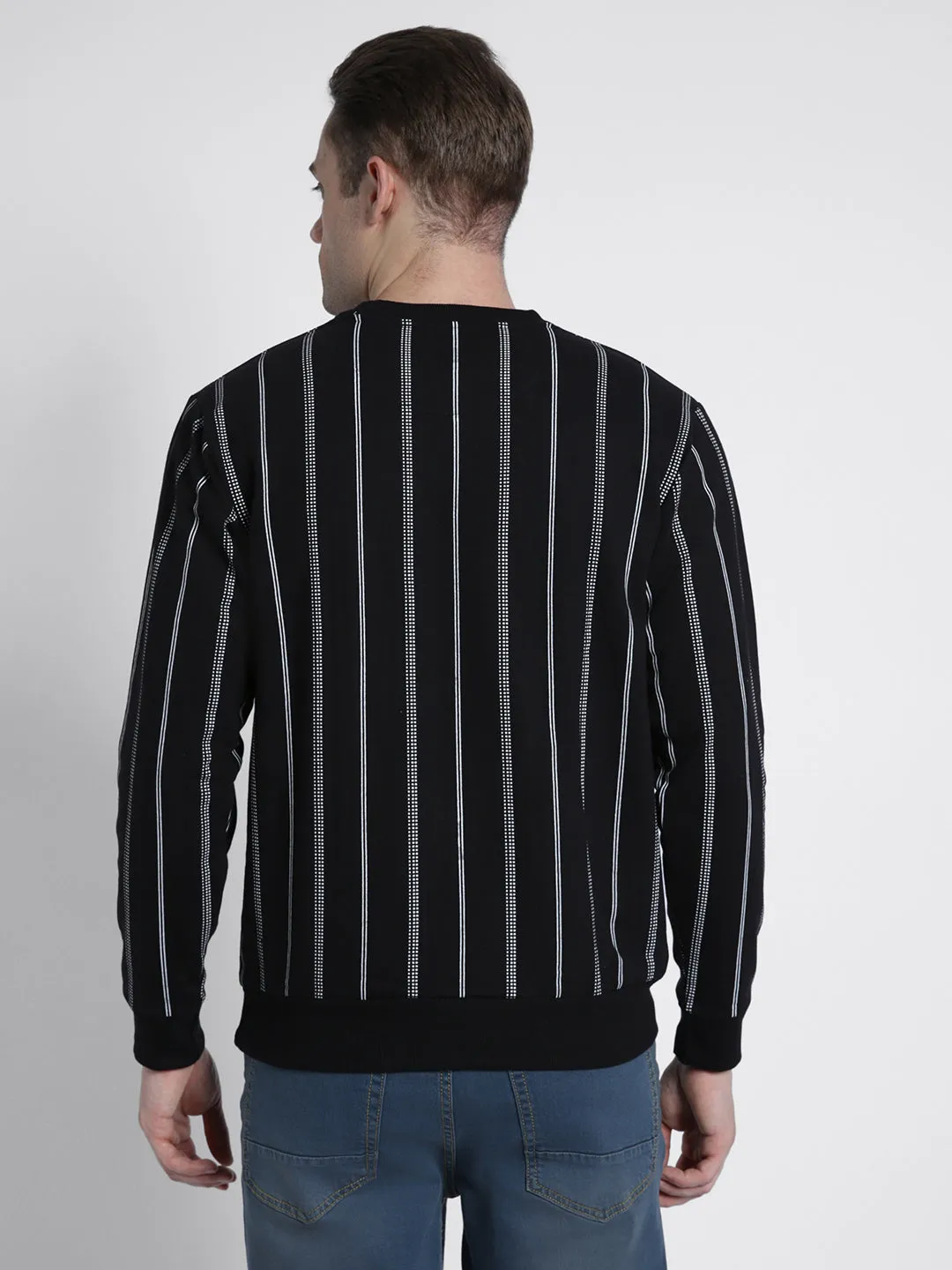 Men's Striped Round Neck Sweatshirt