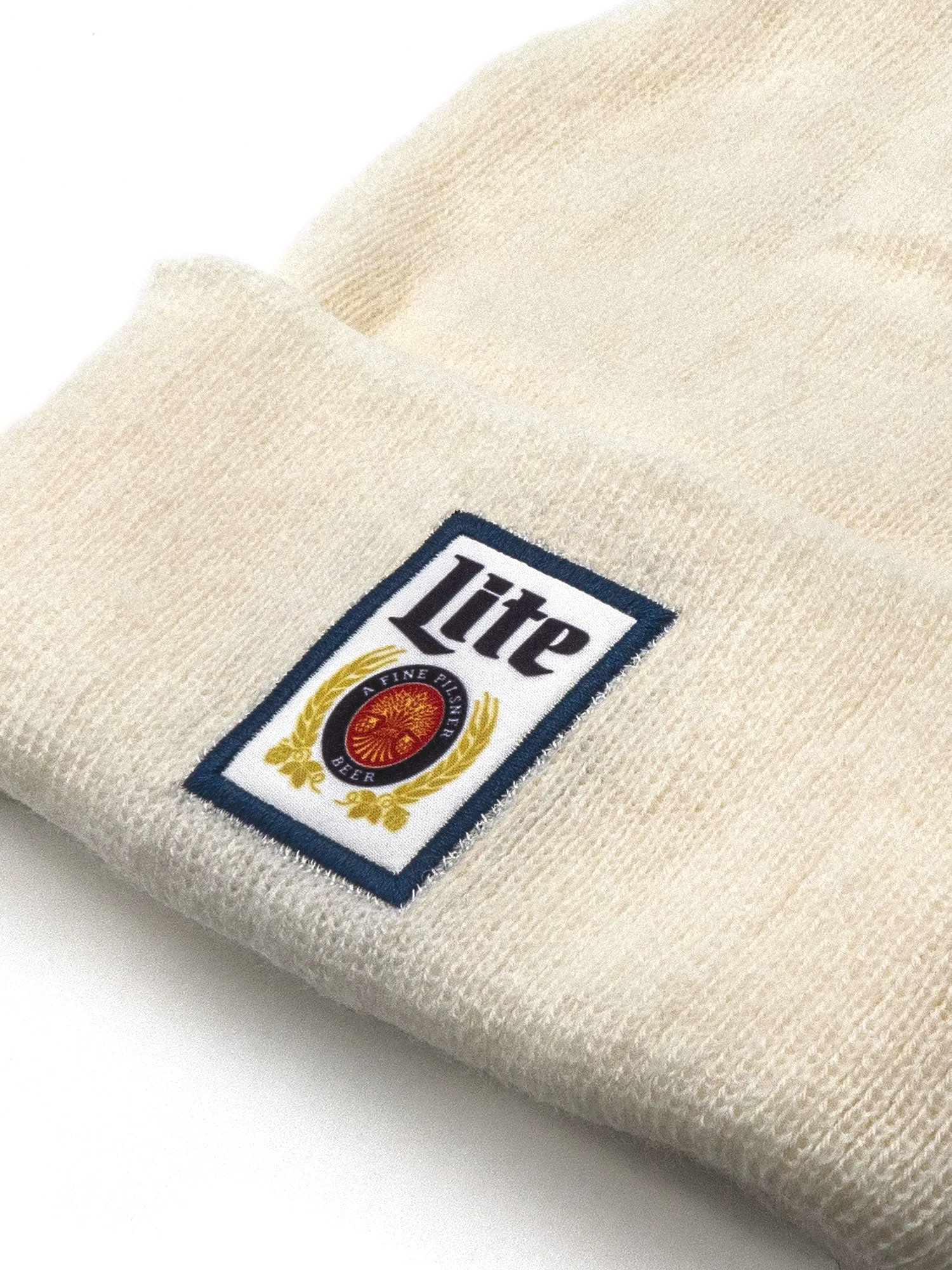 Miller Lite Beer Logo Knit Hat Beanie - White