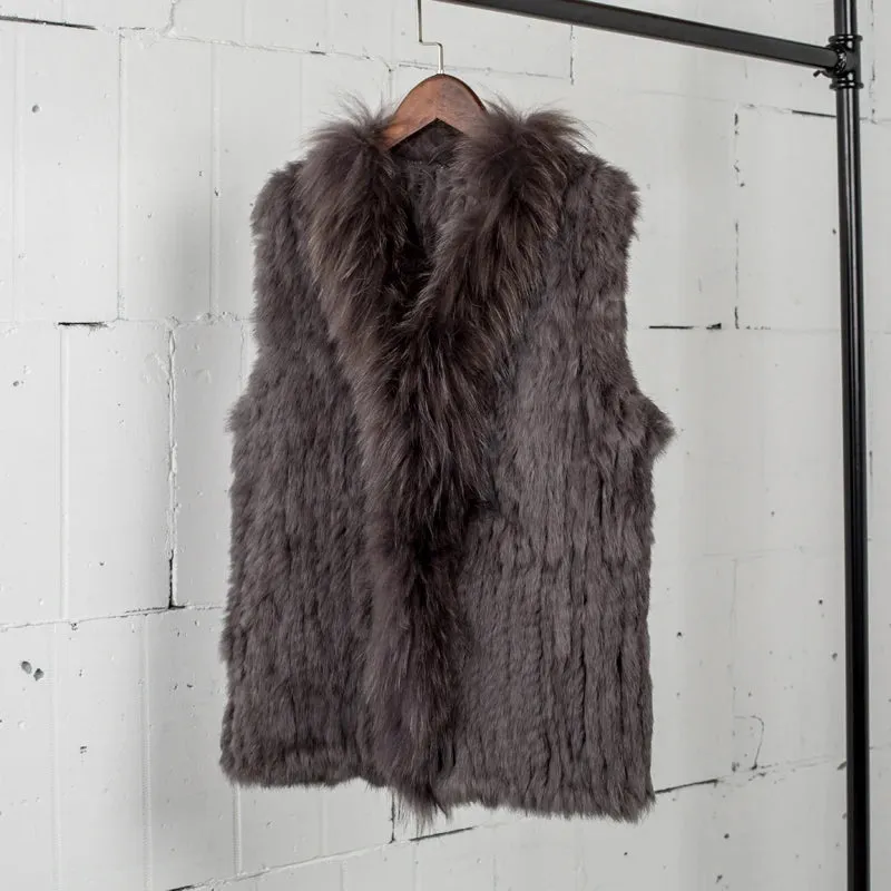 Natural Real Fur Women's Knitted Vest