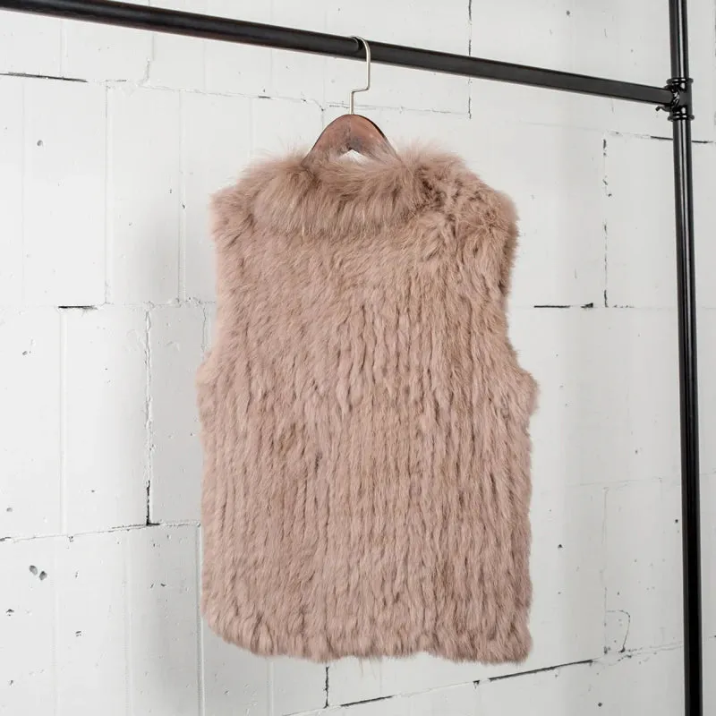 Natural Real Fur Women's Knitted Vest