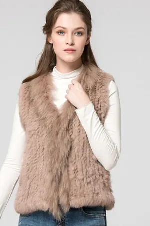 Natural Real Fur Women's Knitted Vest