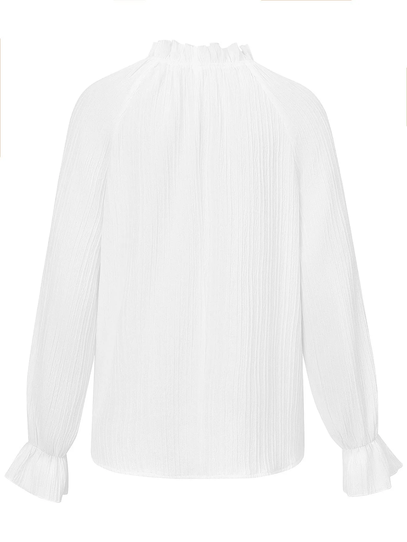 New Casual Solid Color Frilled Sleeve Trendy Slim Fit Blouse