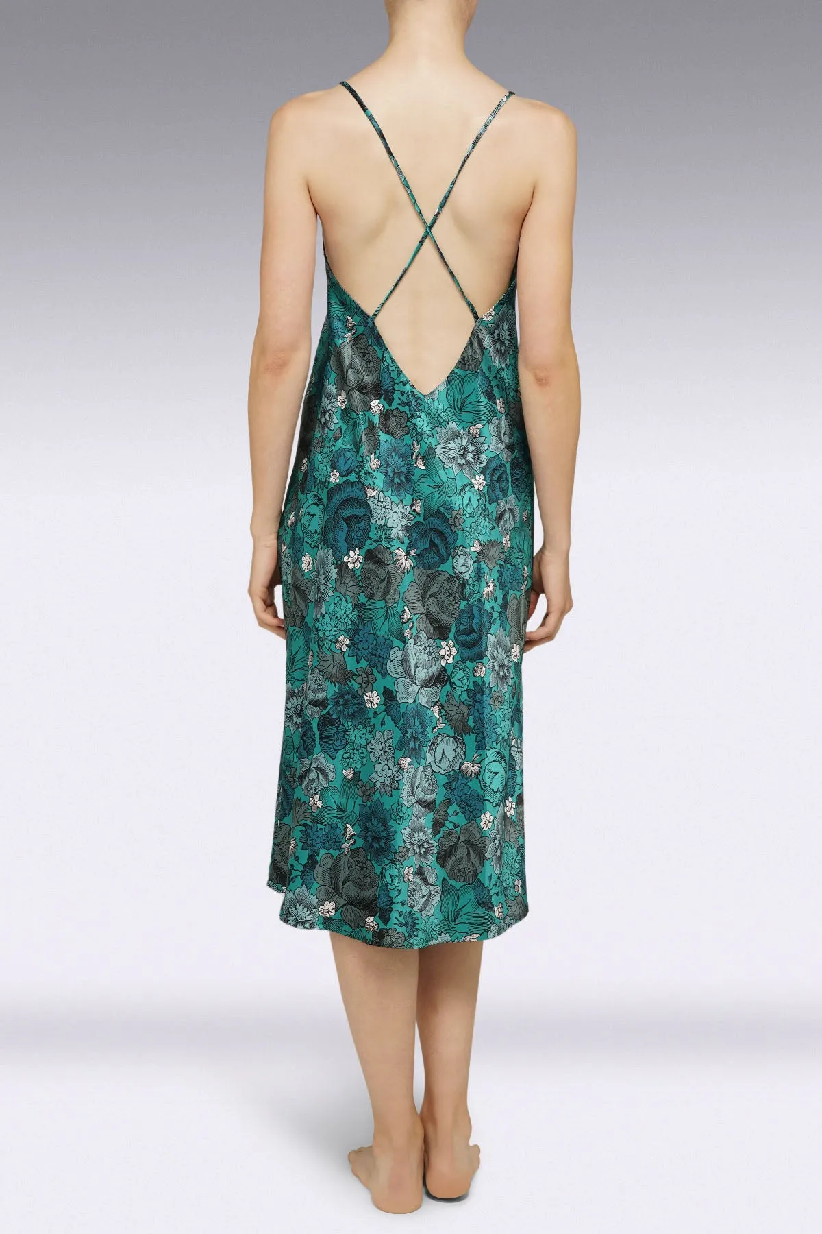 NICO SILK MIDI SLIP DRESS - Archive