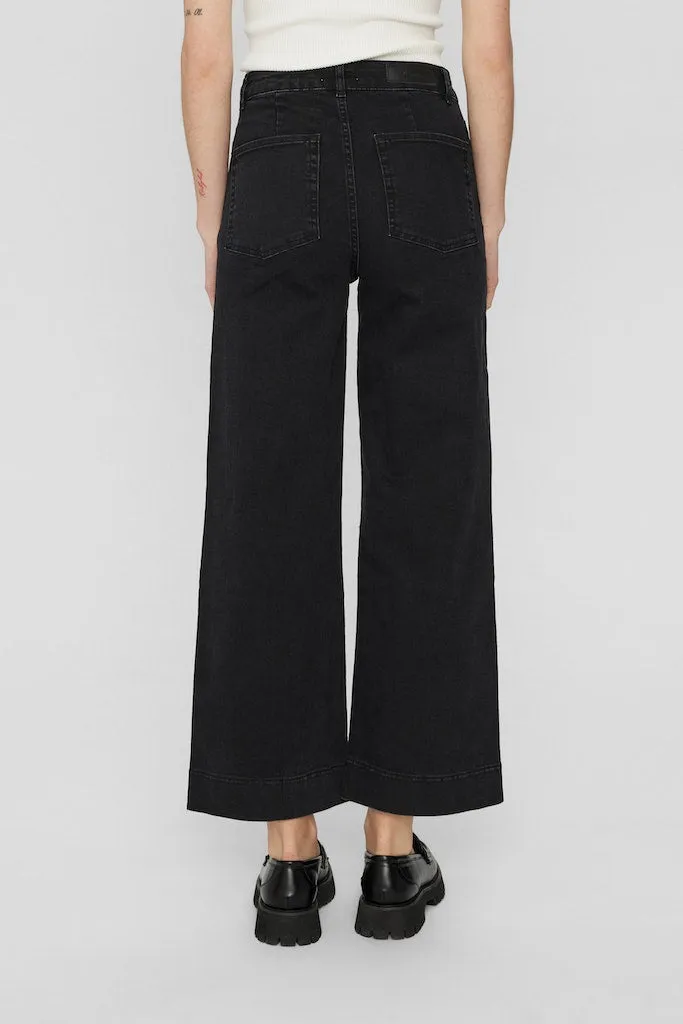 Paris Cropped Black Jeans Caviar