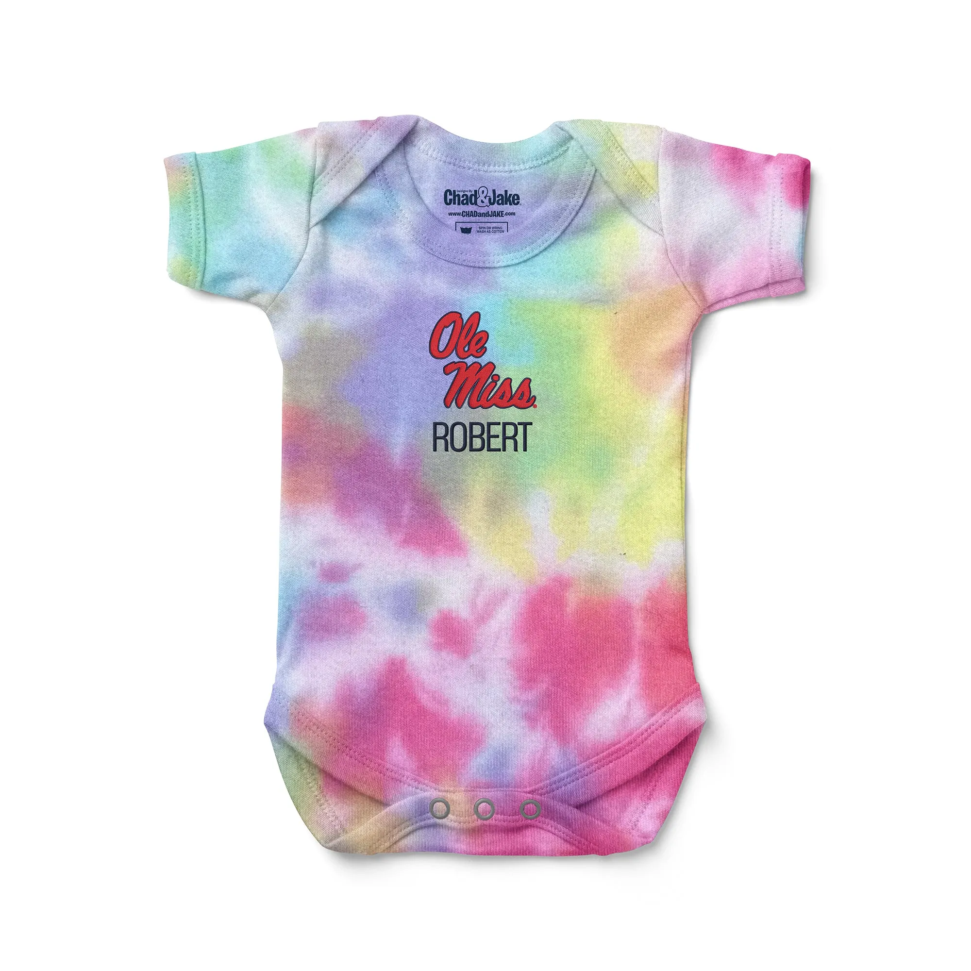 Personalized Ole Miss Rebels Tie Dye Bodysuit