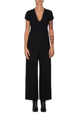 Poly Crepe Open Back Pant Romper