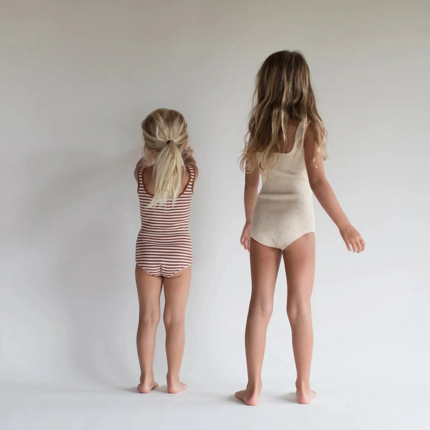 RAISED BY WATER - Knit Bodysuit | Striped Rust