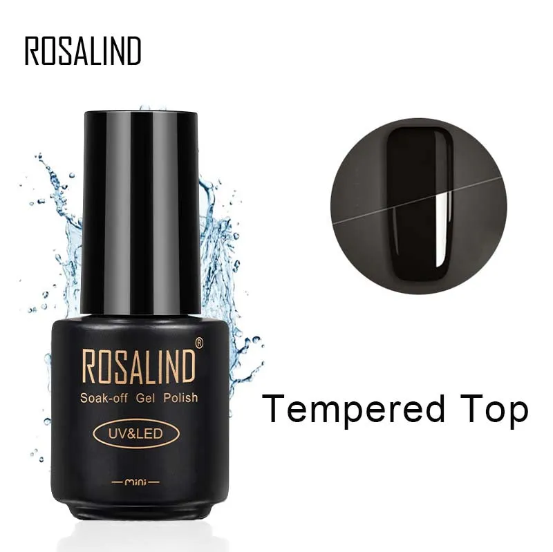 ROSALIND Tempered Top Coat Gel Polish Bright For Nail Art Design LED/UV Lamp