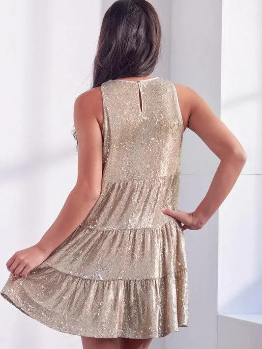 Shine Like a Diamond Tiered Mini Dress