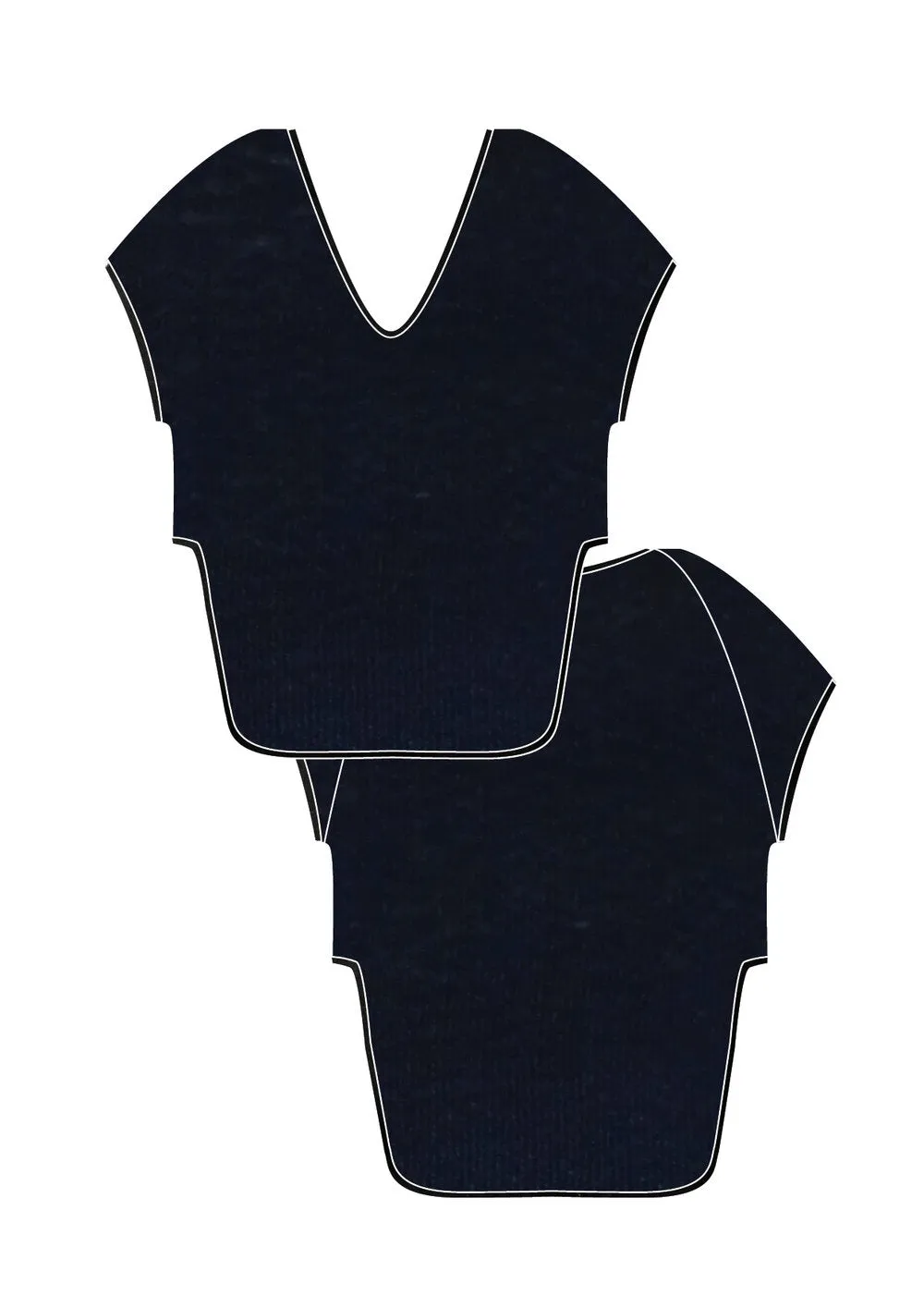 SHIRT SLEEVELESS U COLLAR - SILK dark blue