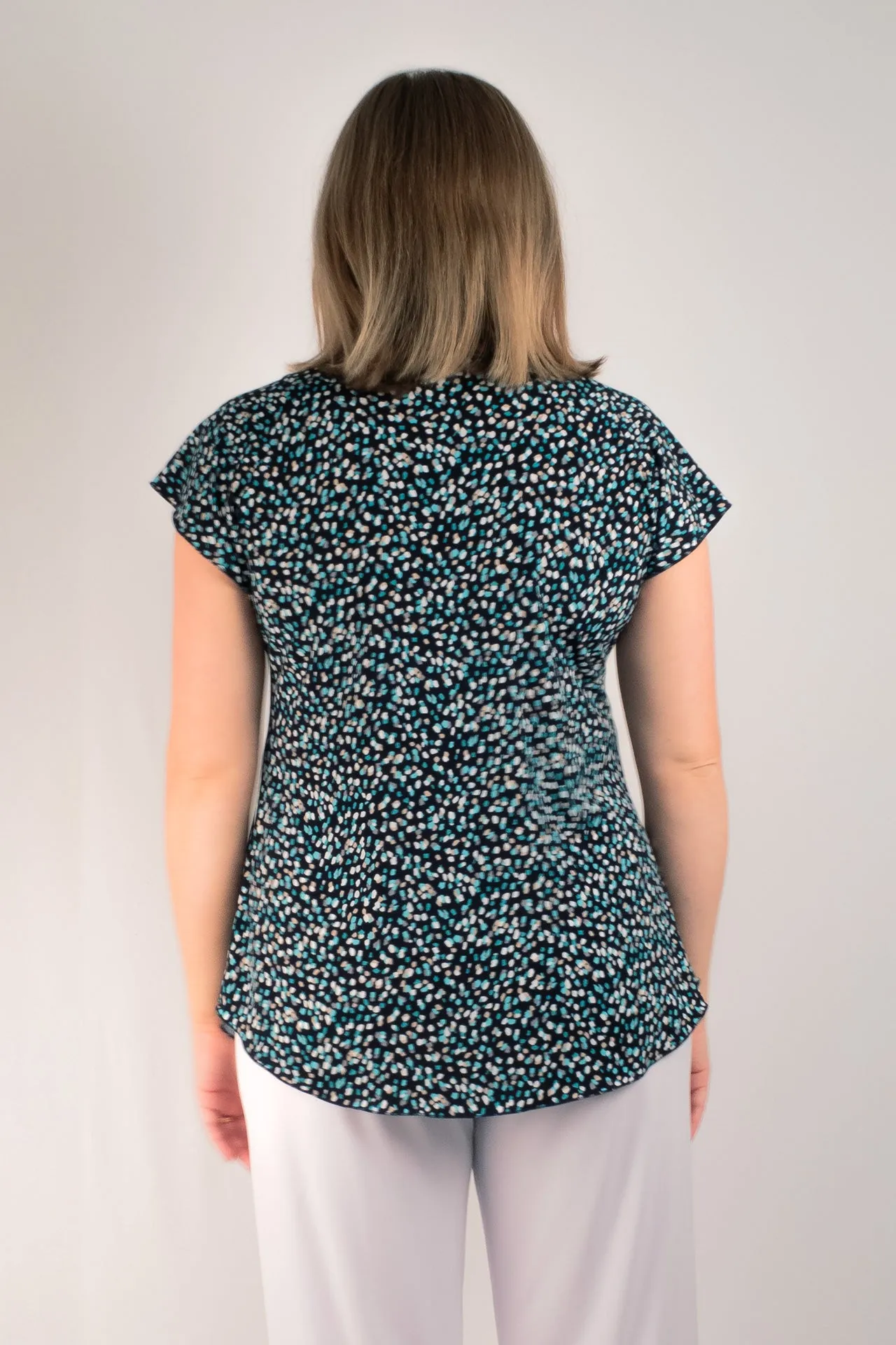 Speckles Print Short Sleeve Jersey Top