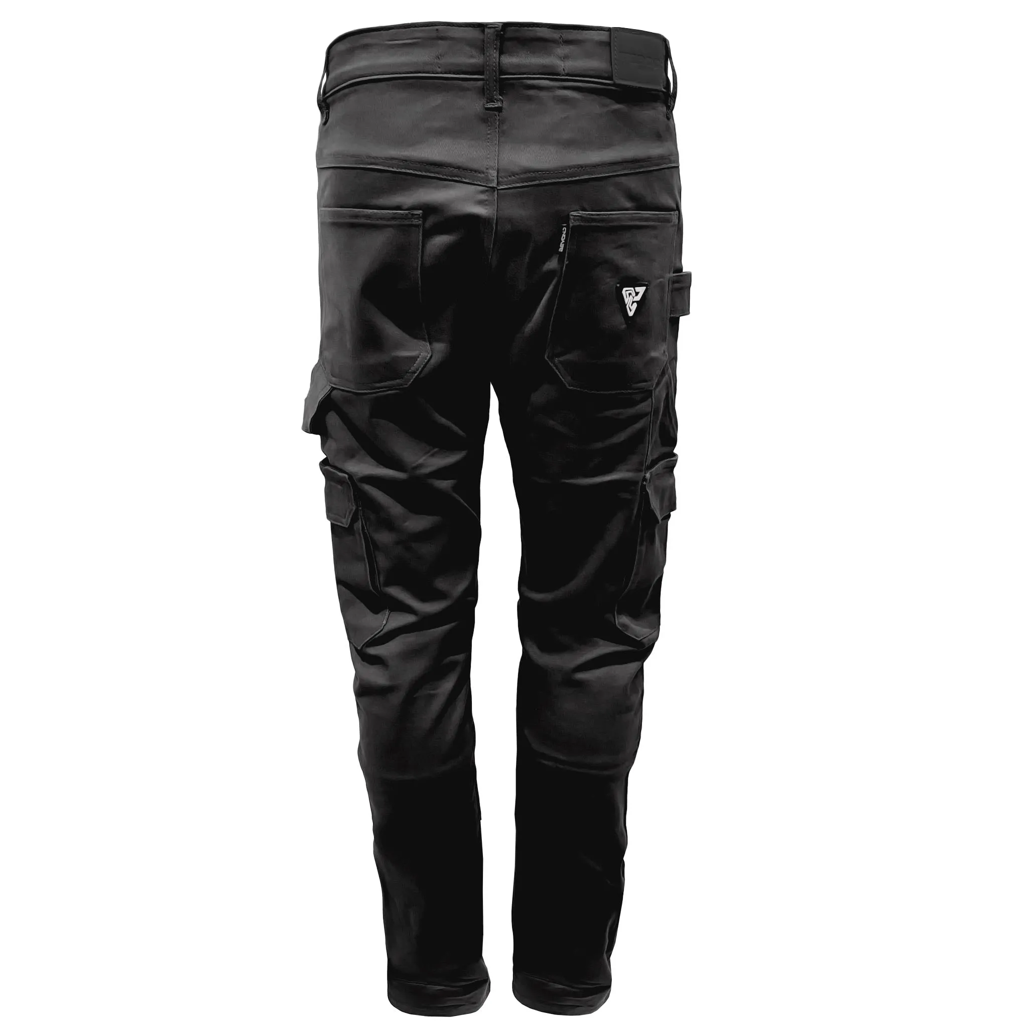 Straight Leg Cargo Pants - Black with Pads