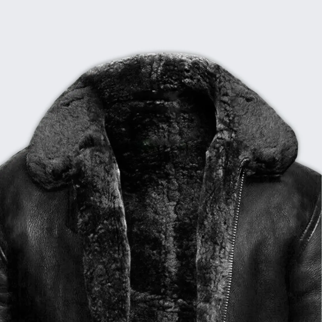 Stylish Men's Leather Winter Coat | Warm Bruce Jacket