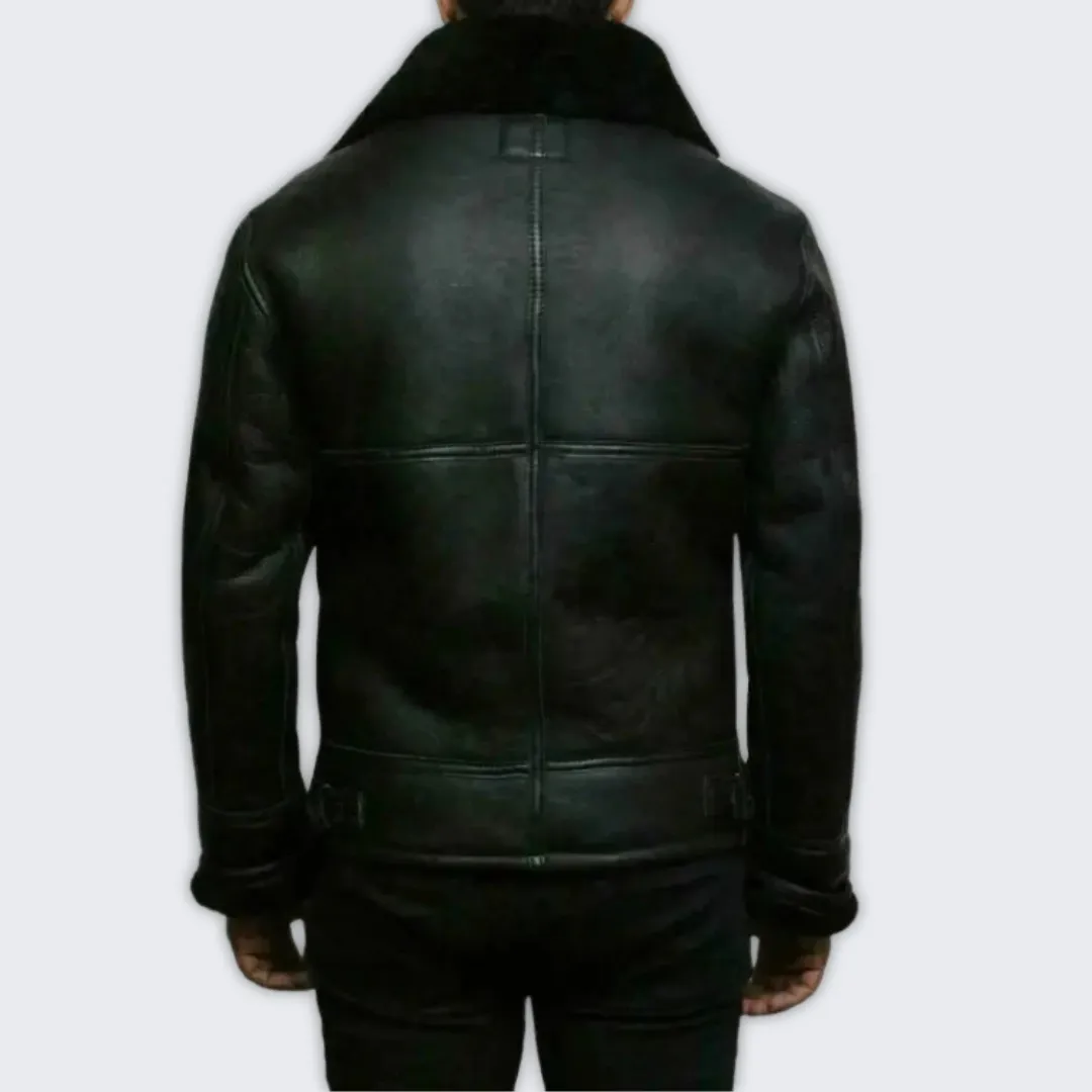 Stylish Men's Leather Winter Coat | Warm Bruce Jacket