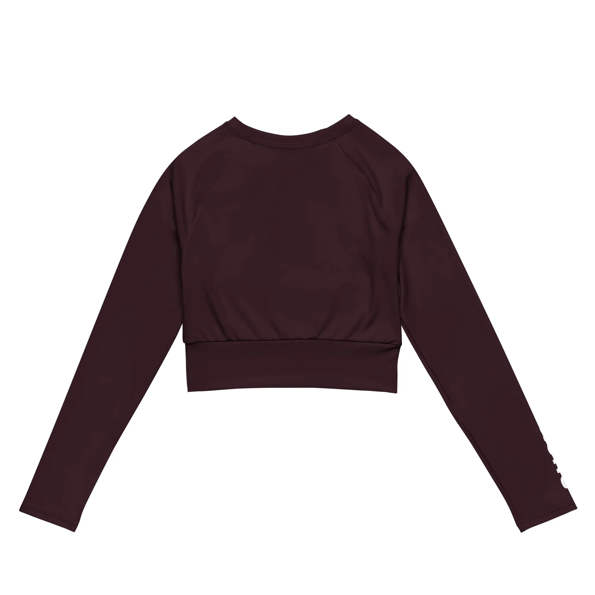 THE ESSENTIAL, SOFT AND STRETCHY,  LONG SLEEVE FITTED CROP TOP CABERNET