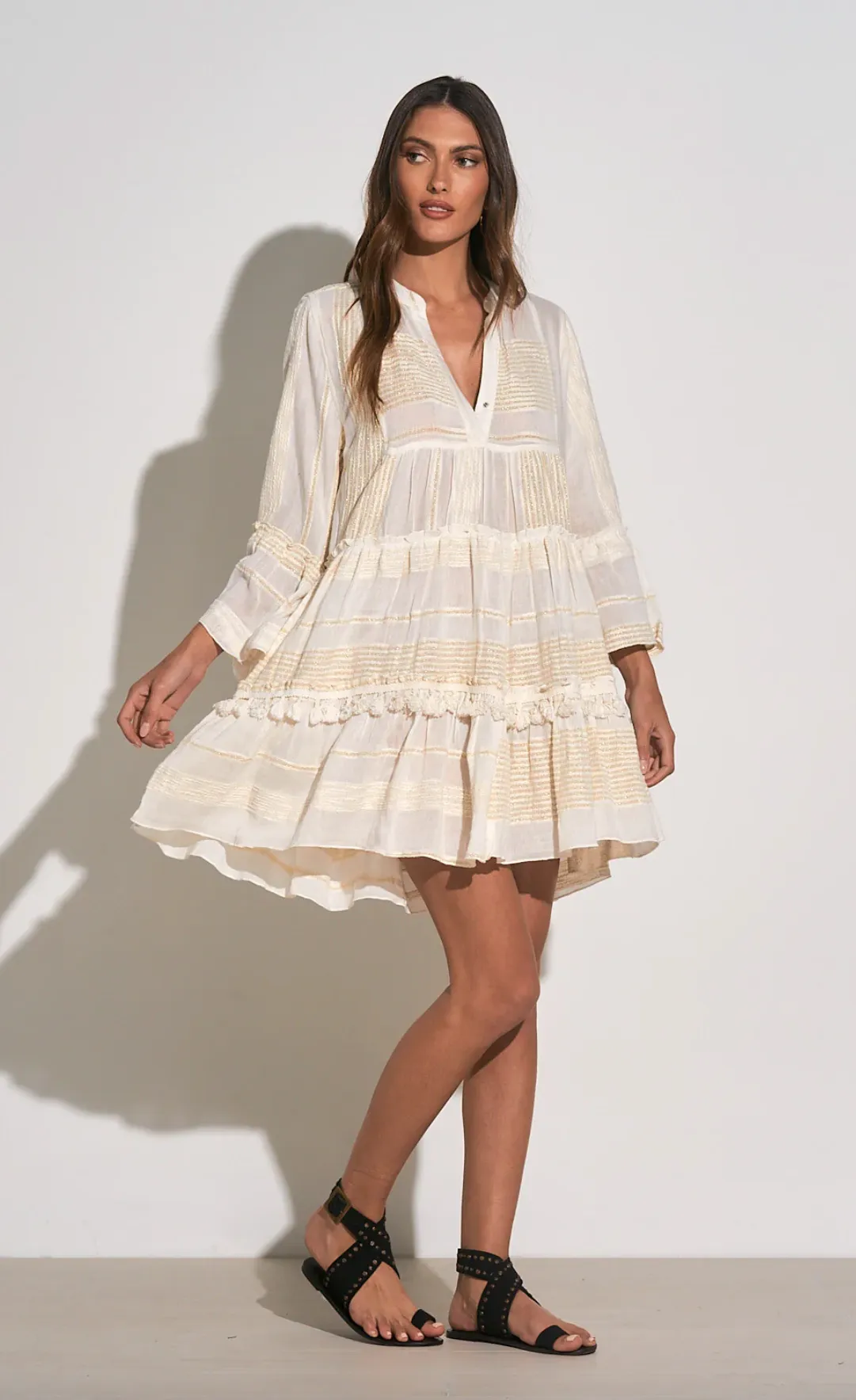 The Sauvie Dress by Elan - Natural   Gold