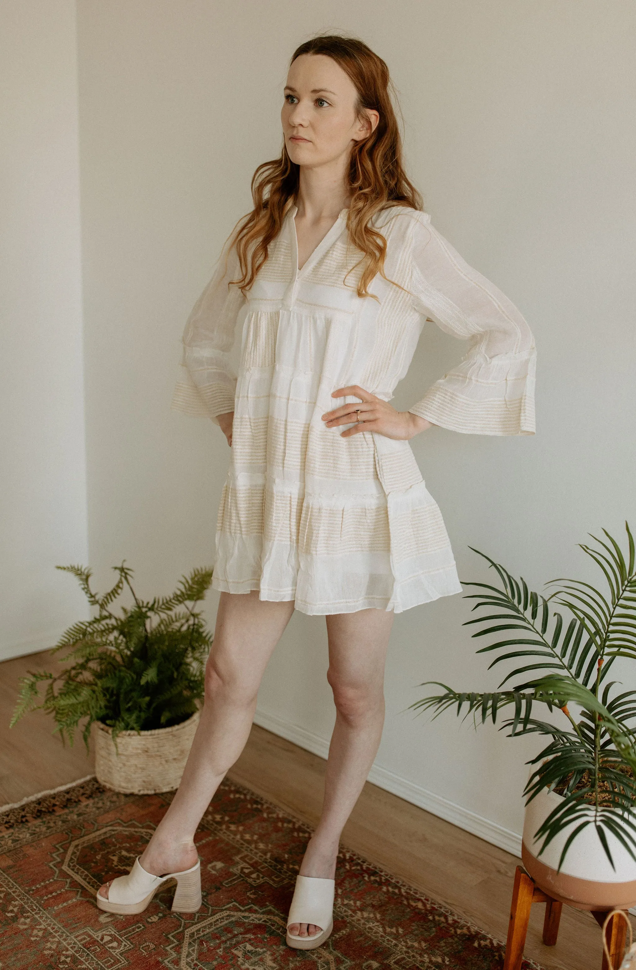 The Sauvie Dress by Elan - Natural   Gold