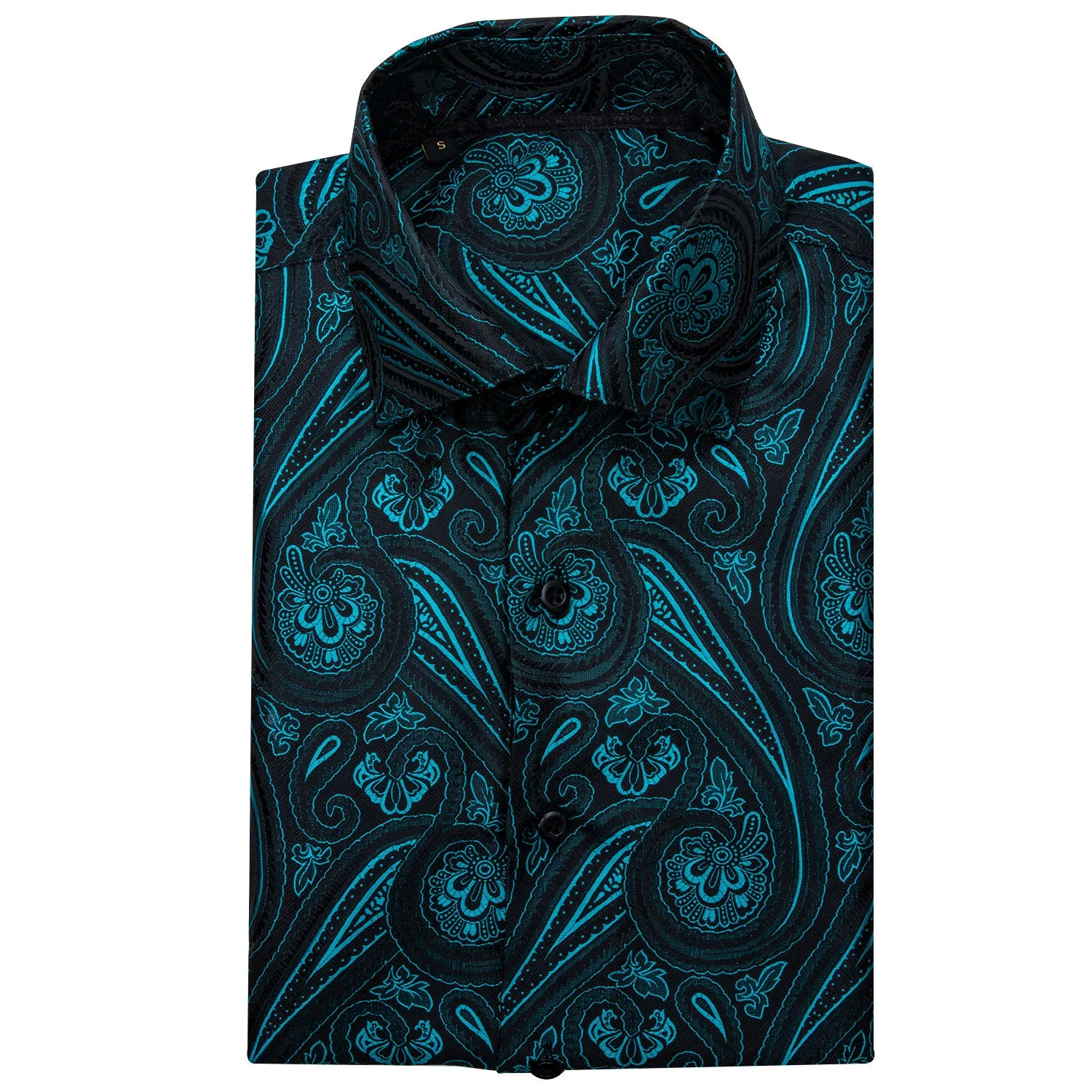 Ties2you Classic Black BLue Paisley Silk Men's Shirt