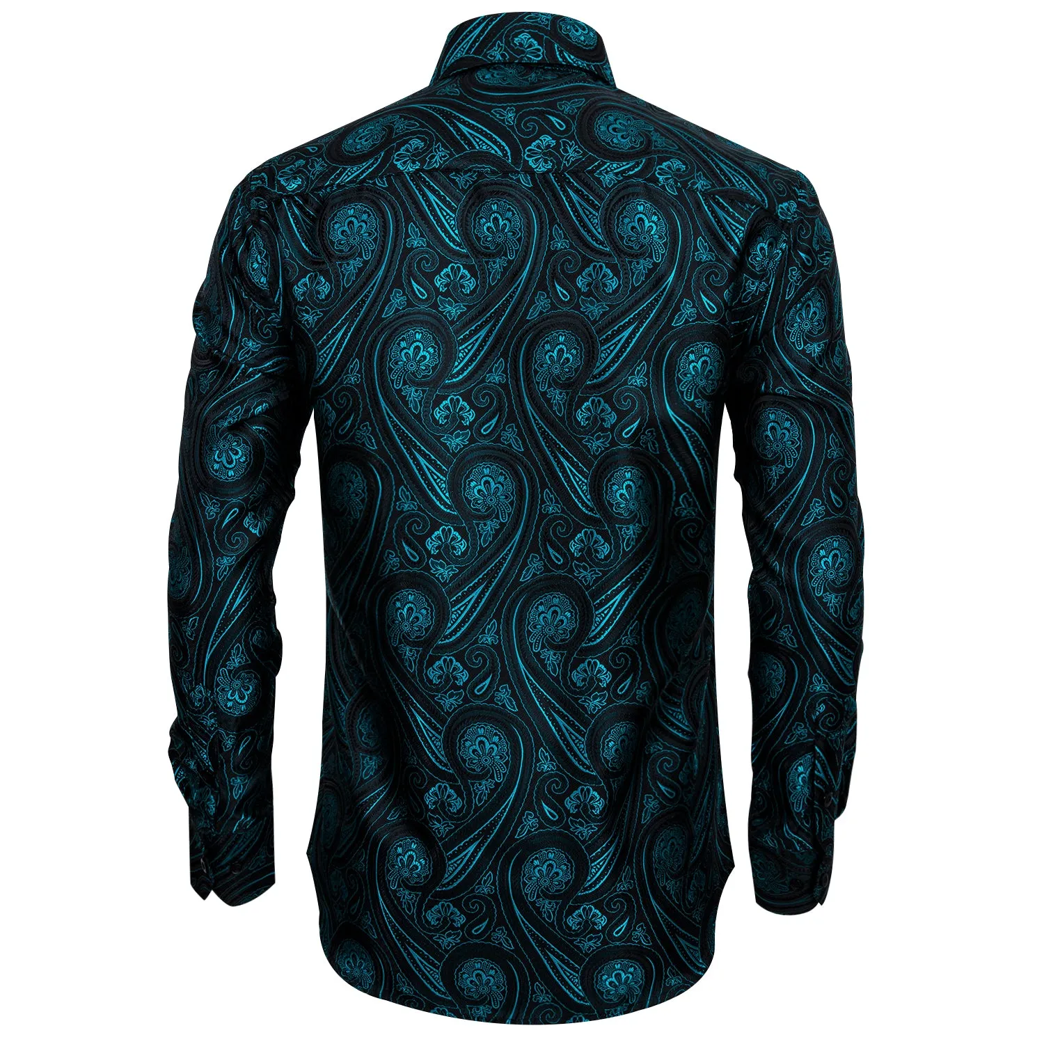 Ties2you Classic Black BLue Paisley Silk Men's Shirt