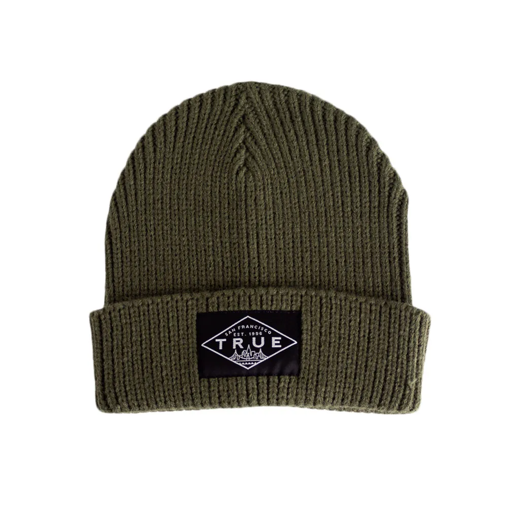 True Established Waffle Beanie Olive