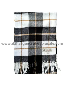 Unisex Checkered Cashmere Feel Scarf Wholesale