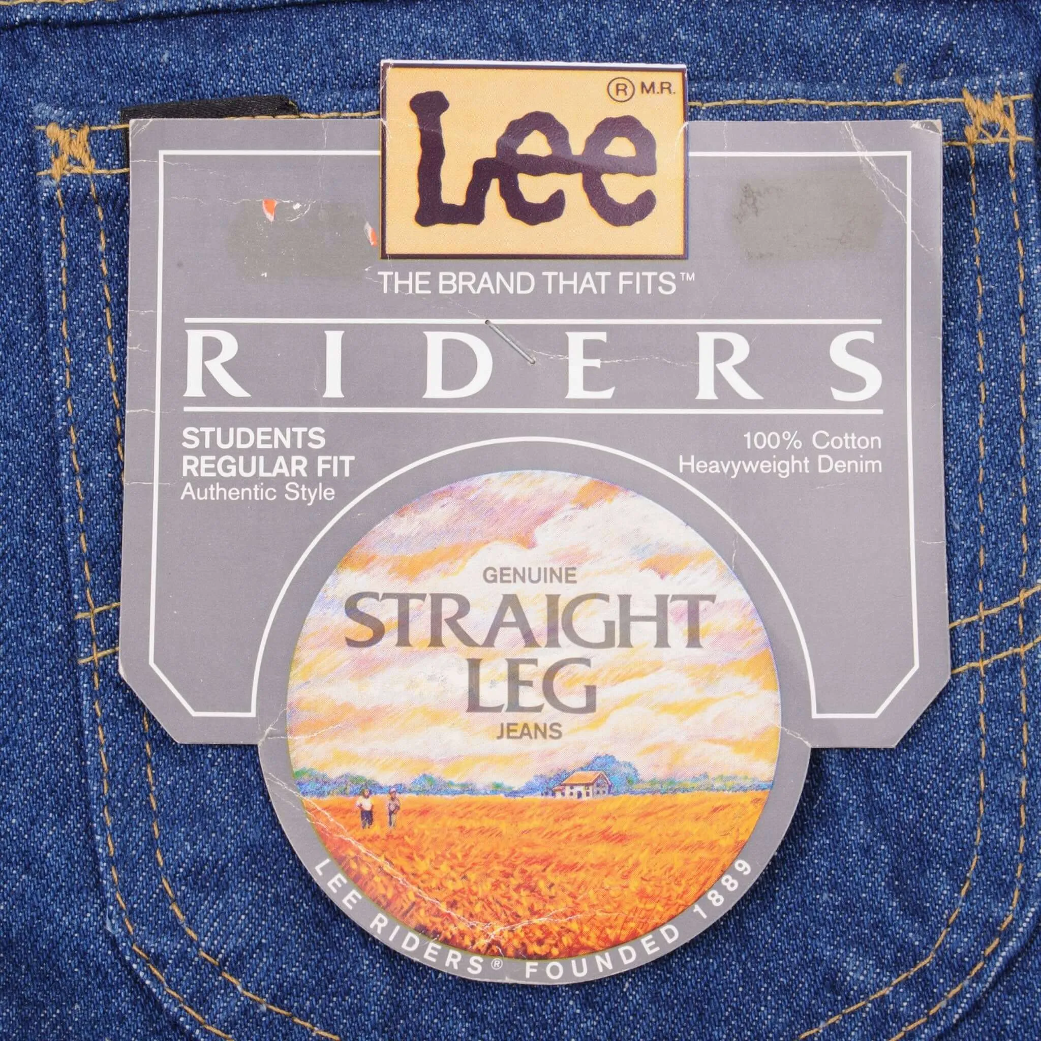 VINTAGE LEE RIDERS STRAIGHT LEG JEANS SIZE 30X34 W30 L34 MADE IN USA DEADSTOCK