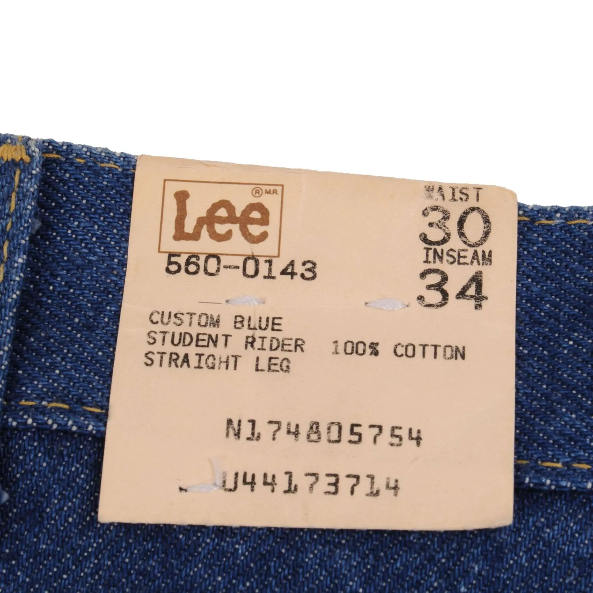 VINTAGE LEE RIDERS STRAIGHT LEG JEANS SIZE 30X34 W30 L34 MADE IN USA DEADSTOCK