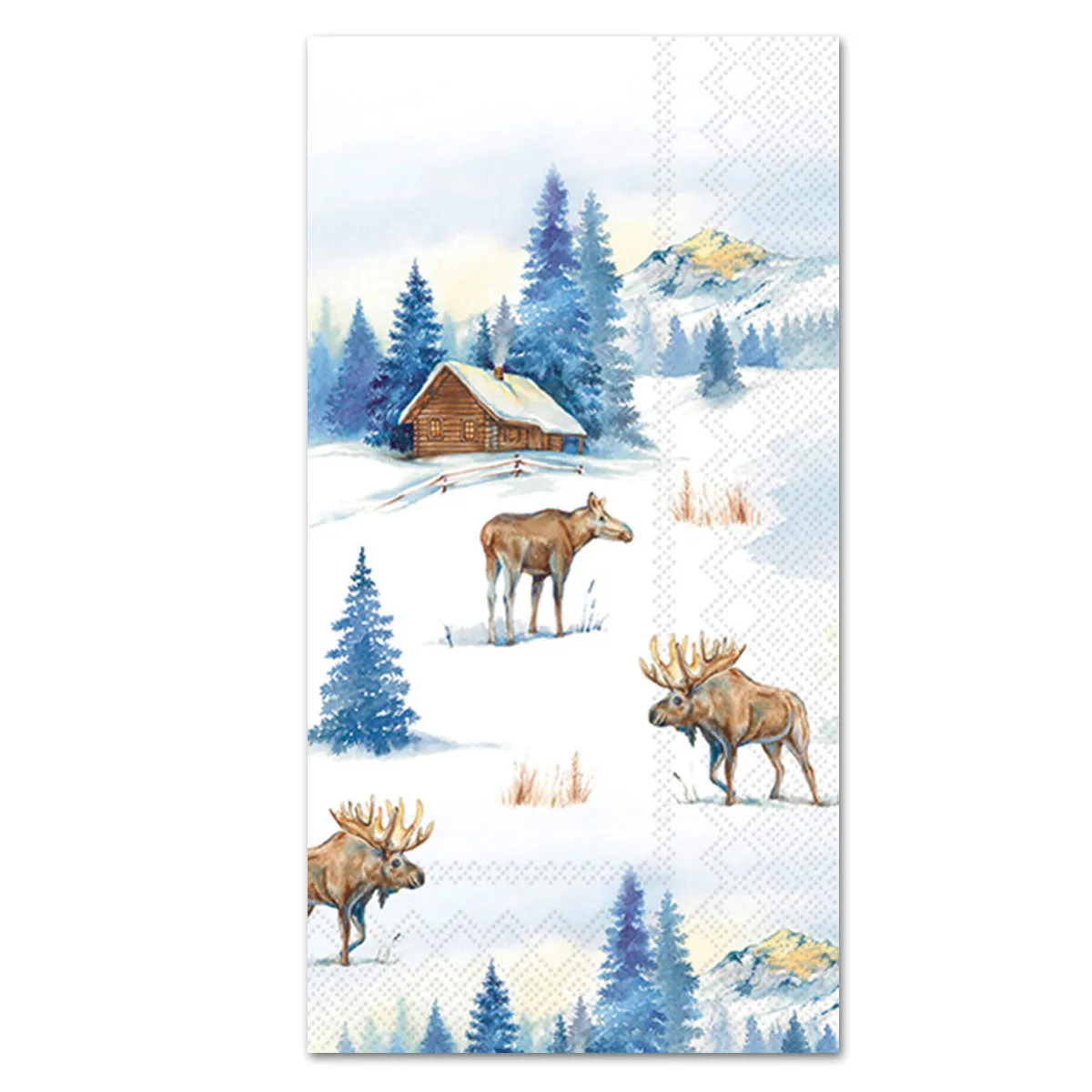 Wilderness Winter Cabin Paper Guest Towels - Buffet Napkins