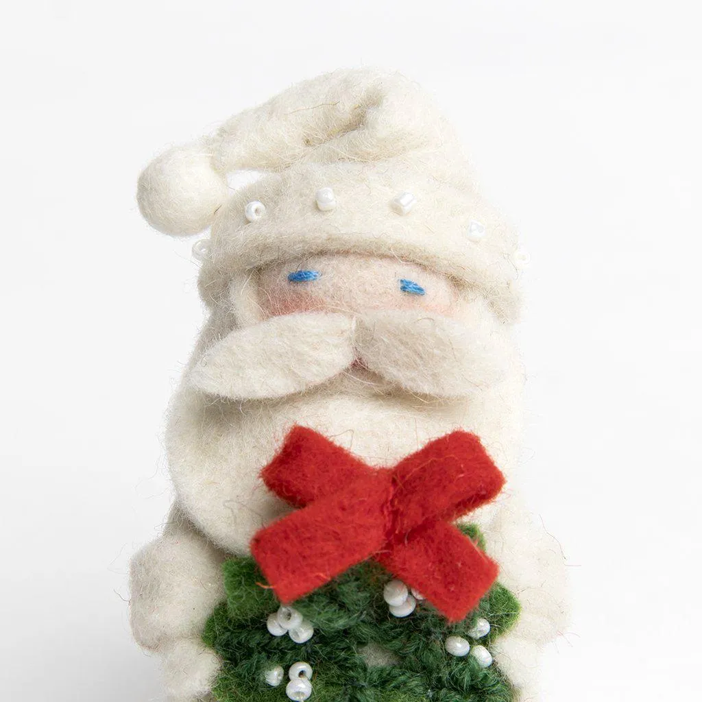 Winter White HoHo Santa Ornament